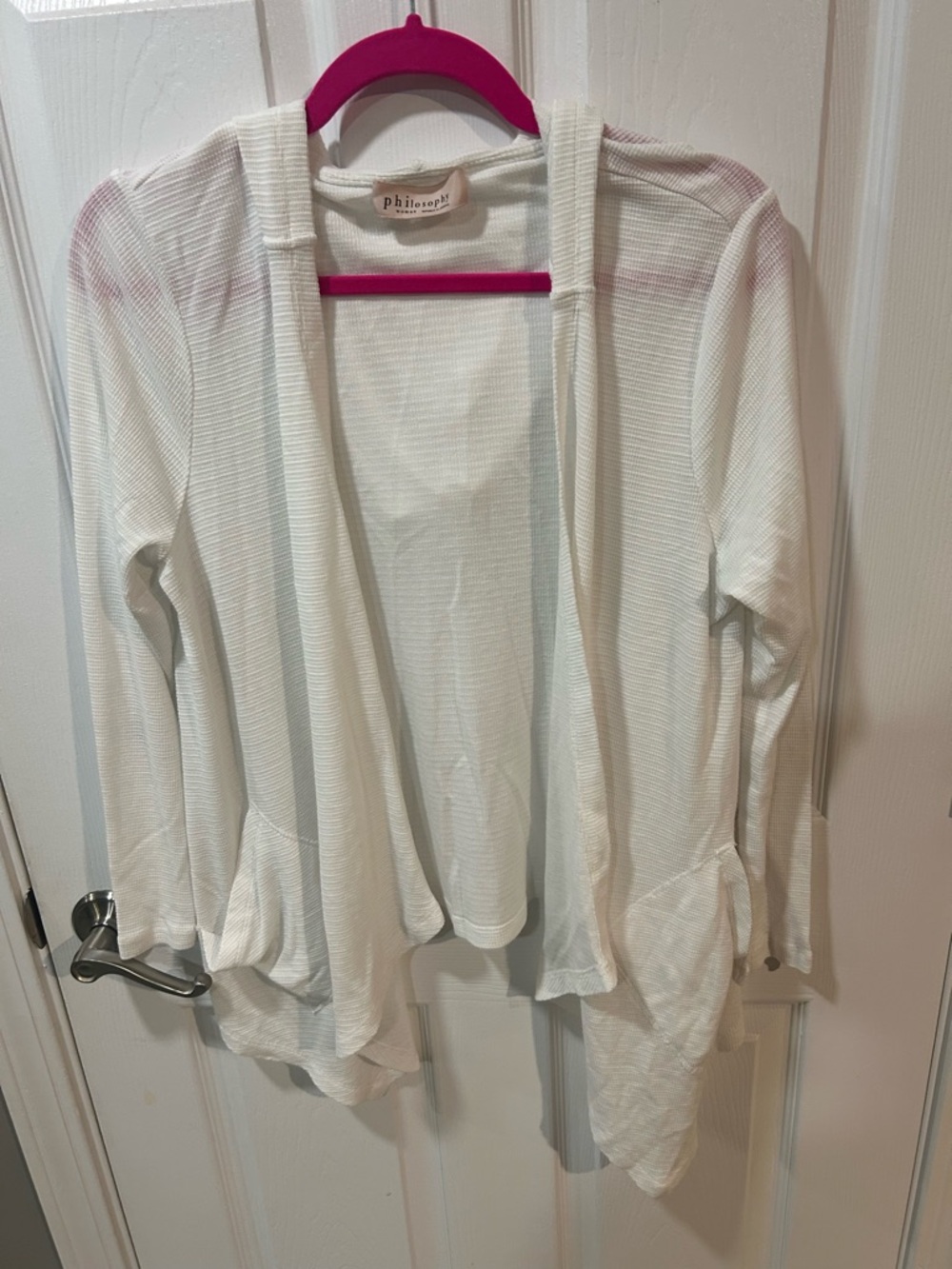 Philosophy cream draped open-front cardigan